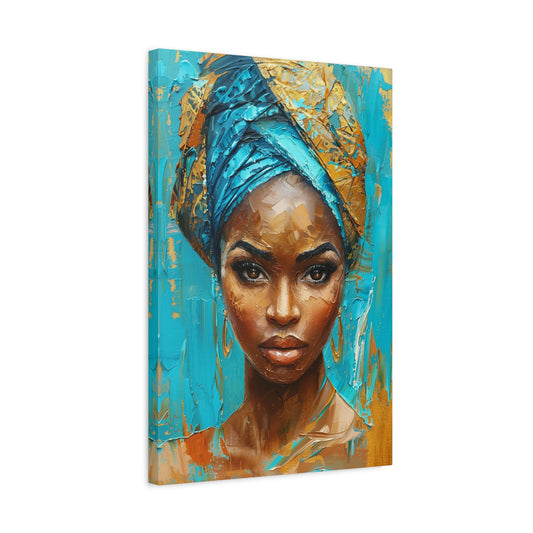TABLEAU AFRICAINE BLEU DORÉ