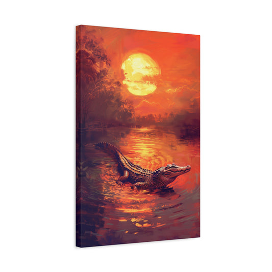 TABLEAU CROCODILE SUNSET