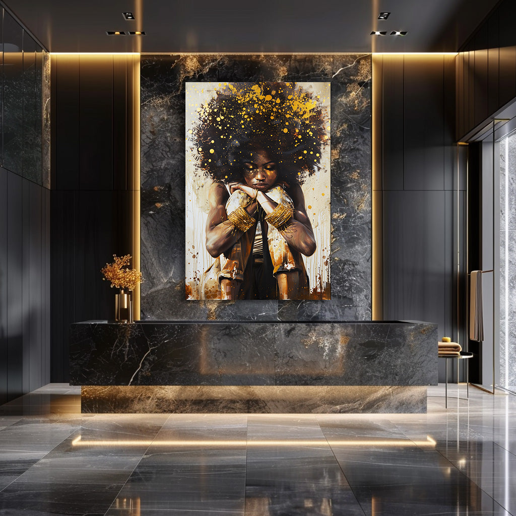 TABLEAU AFRICAIN DORÉ