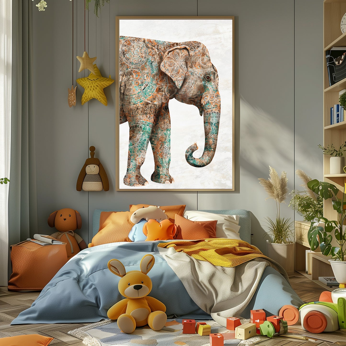 TABLEAU ÉLÉPHANT MANDALA