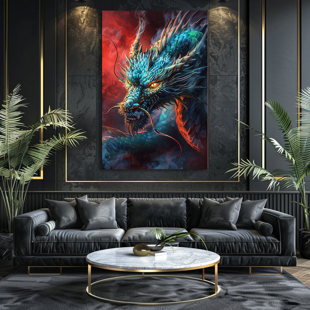 TABLEAU DRAGON BLEU