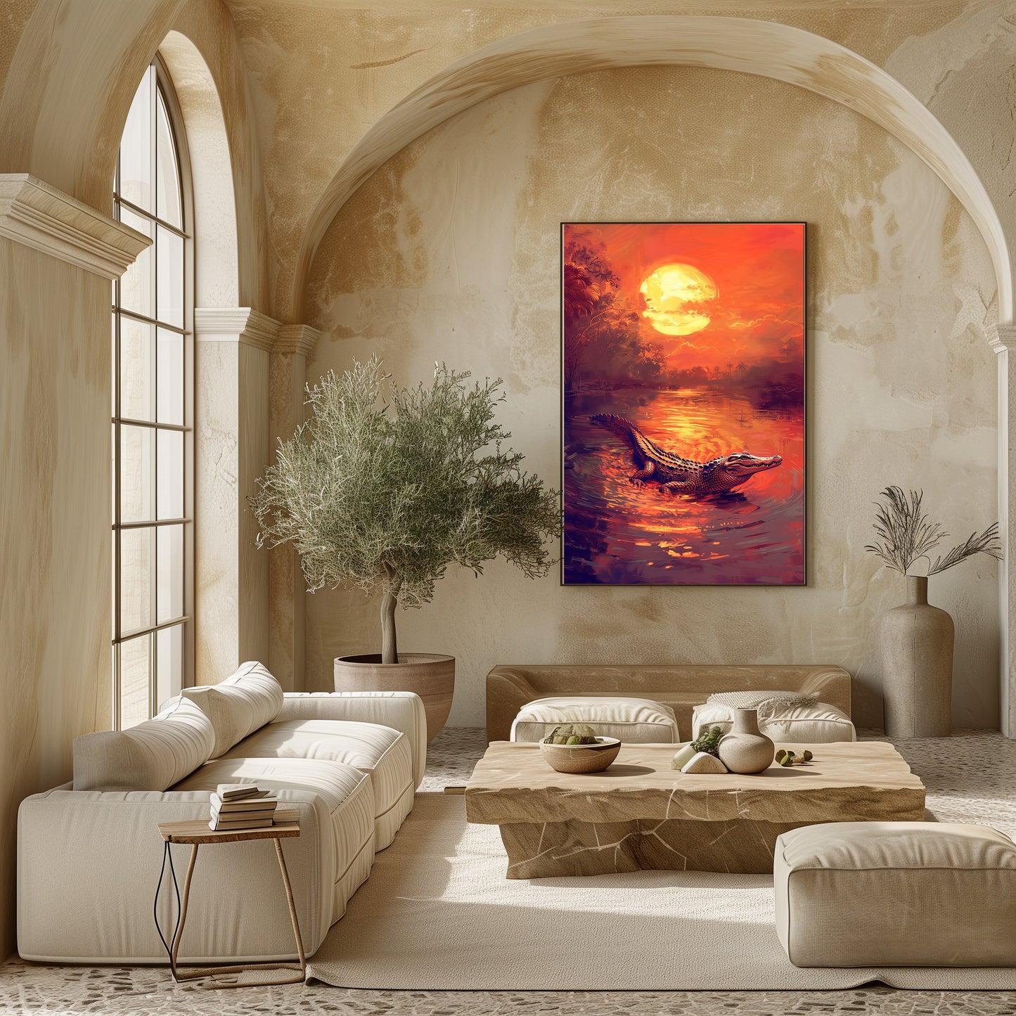 TABLEAU CROCODILE SUNSET