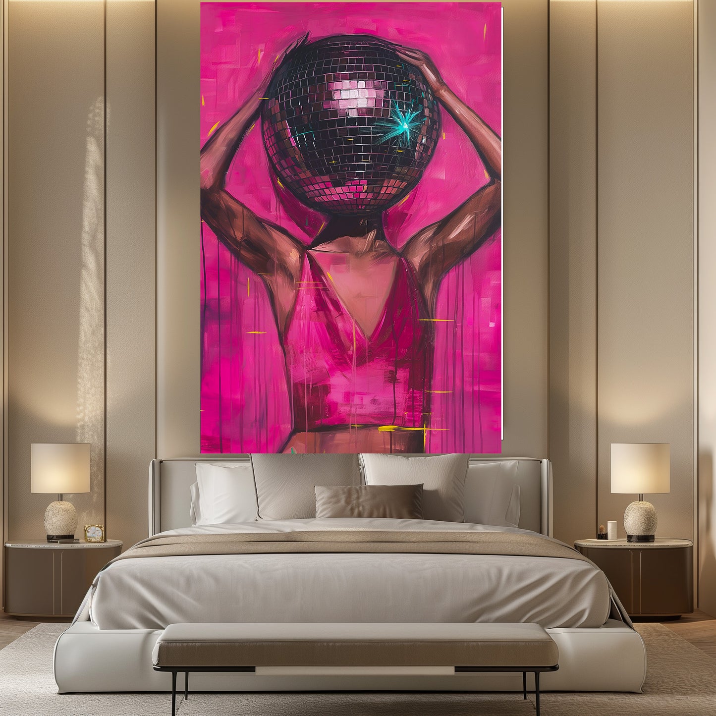 PINTURA DE CABEZA DE BOLA DE DISCO