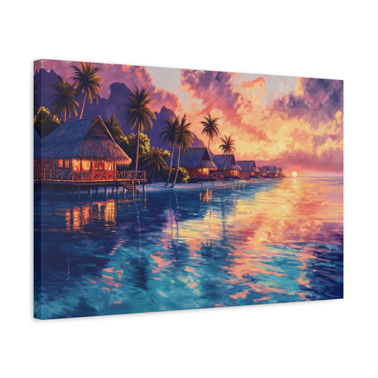 TABLEAU POLYNÉSIE VUE SUNSET