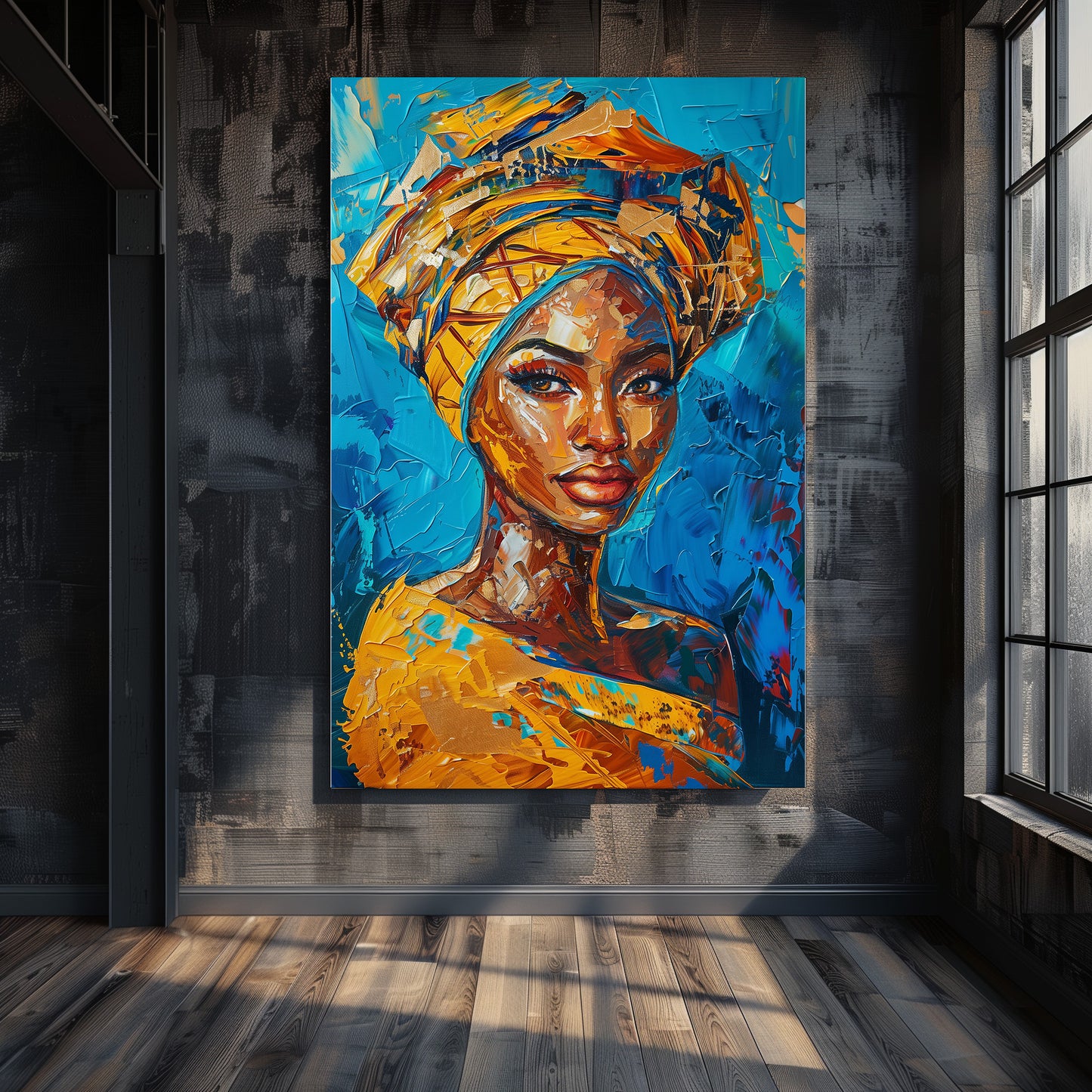 BLUE AFRICAN PAINTING
