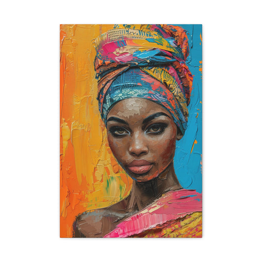TABLEAU AFRICAINE ORANGE & ROSE