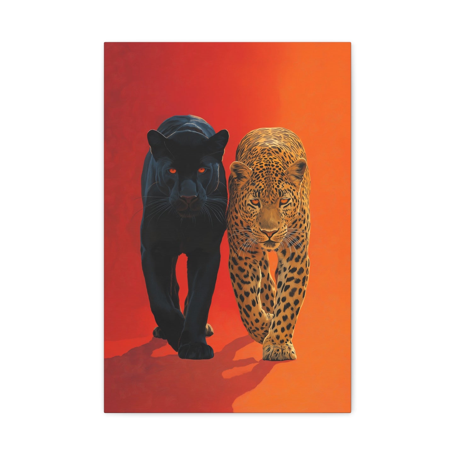 TABLEAU COUPLE LÉOPARD PANTHÈRE
