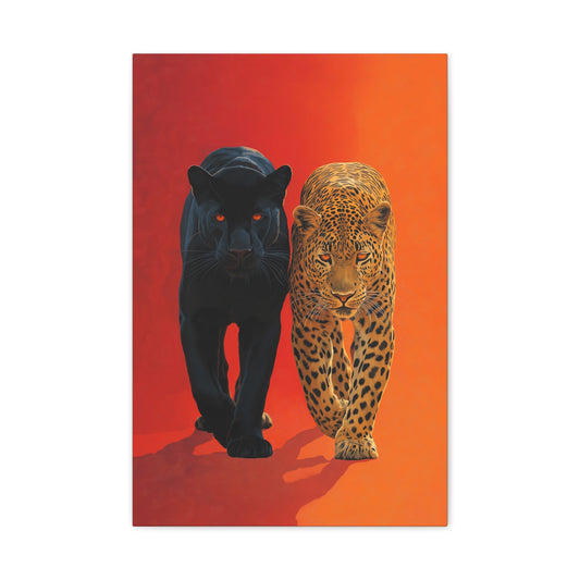 TABLEAU COUPLE LÉOPARD PANTHÈRE