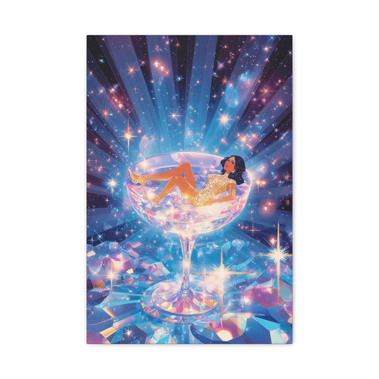 TABLEAU FEMME VERRE PAILLETTE