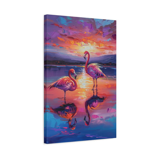 TABLEAU FLAMANTS ROSES