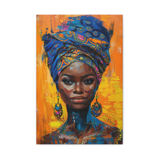 TABLEAU FEMME AFRIQUE BLEUE