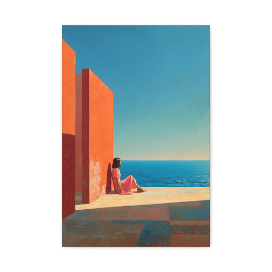 TABLEAU MUR ORANGE MER