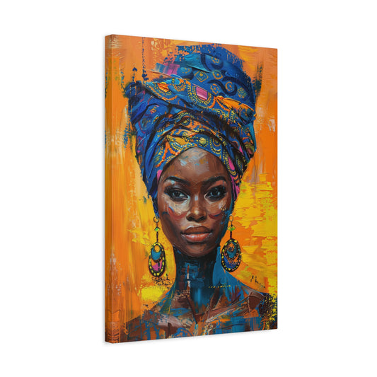 TABLEAU FEMME AFRIQUE BLEUE