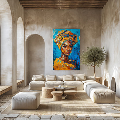 BLUE AFRICAN PAINTING