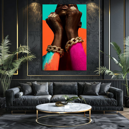 PAINTING OF A WOMAN WITH JEWELRY