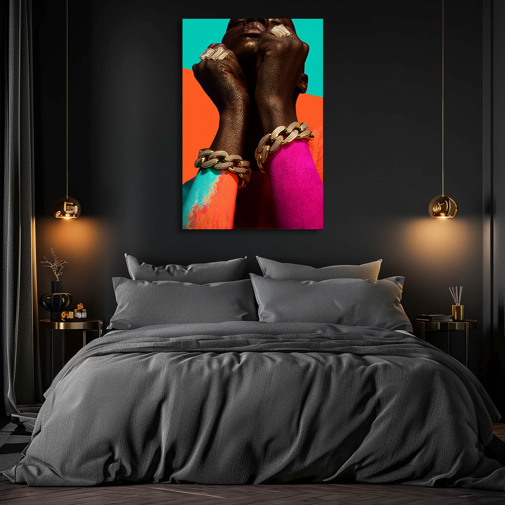 PAINTING OF A WOMAN WITH JEWELRY