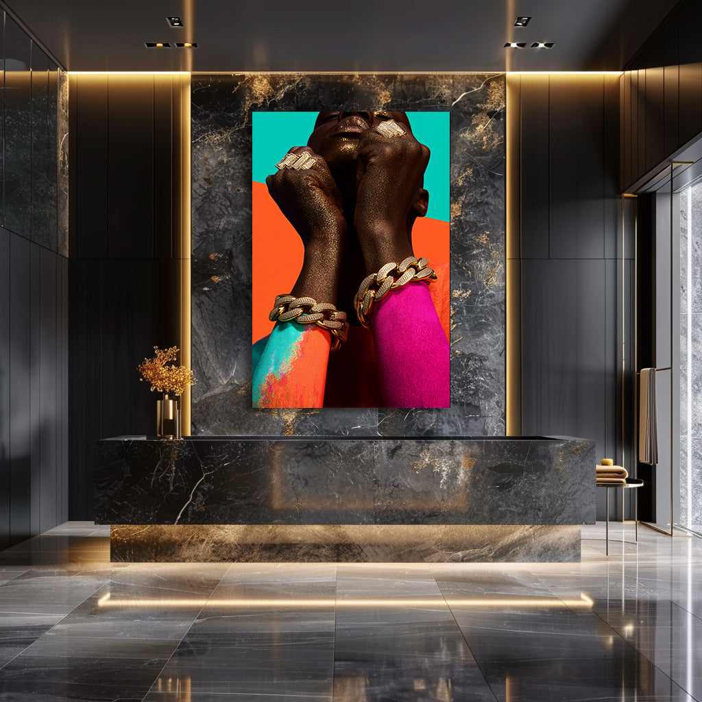 PAINTING OF A WOMAN WITH JEWELRY