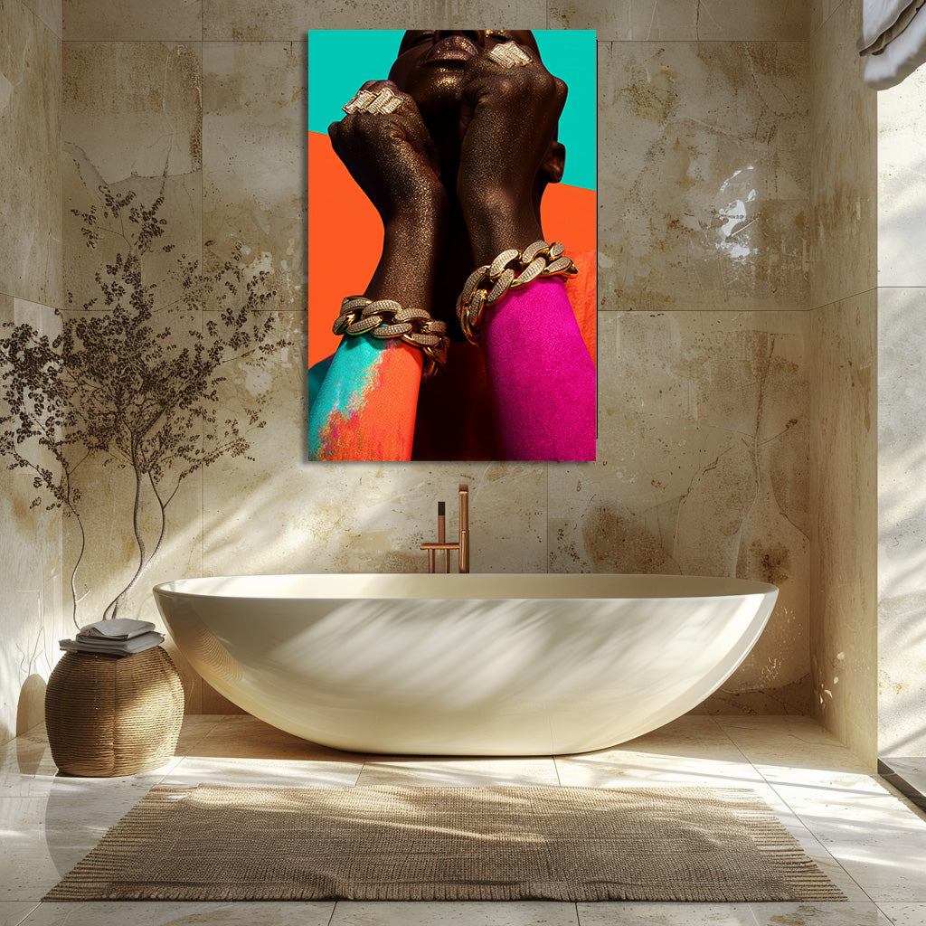 PAINTING OF A WOMAN WITH JEWELRY