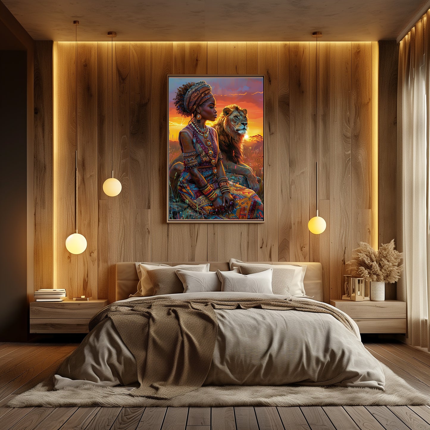 TABLEAU AFRICAIN LION