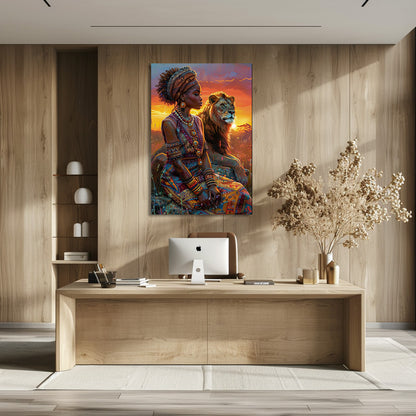 TABLEAU AFRICAIN LION