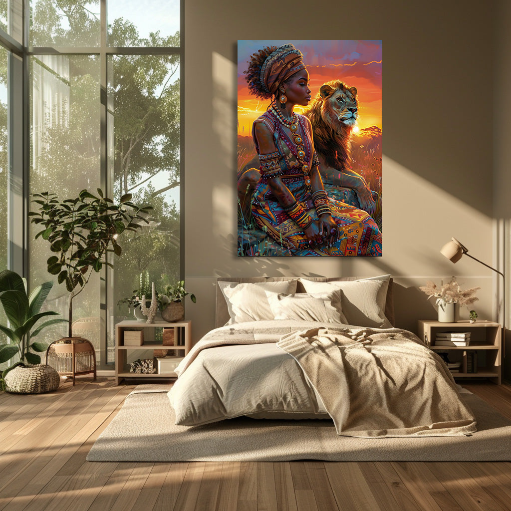 TABLEAU AFRICAIN LION