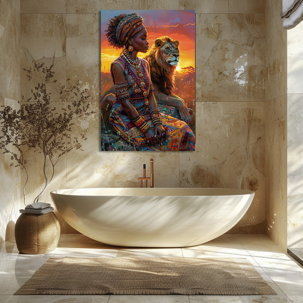 TABLEAU AFRICAIN LION