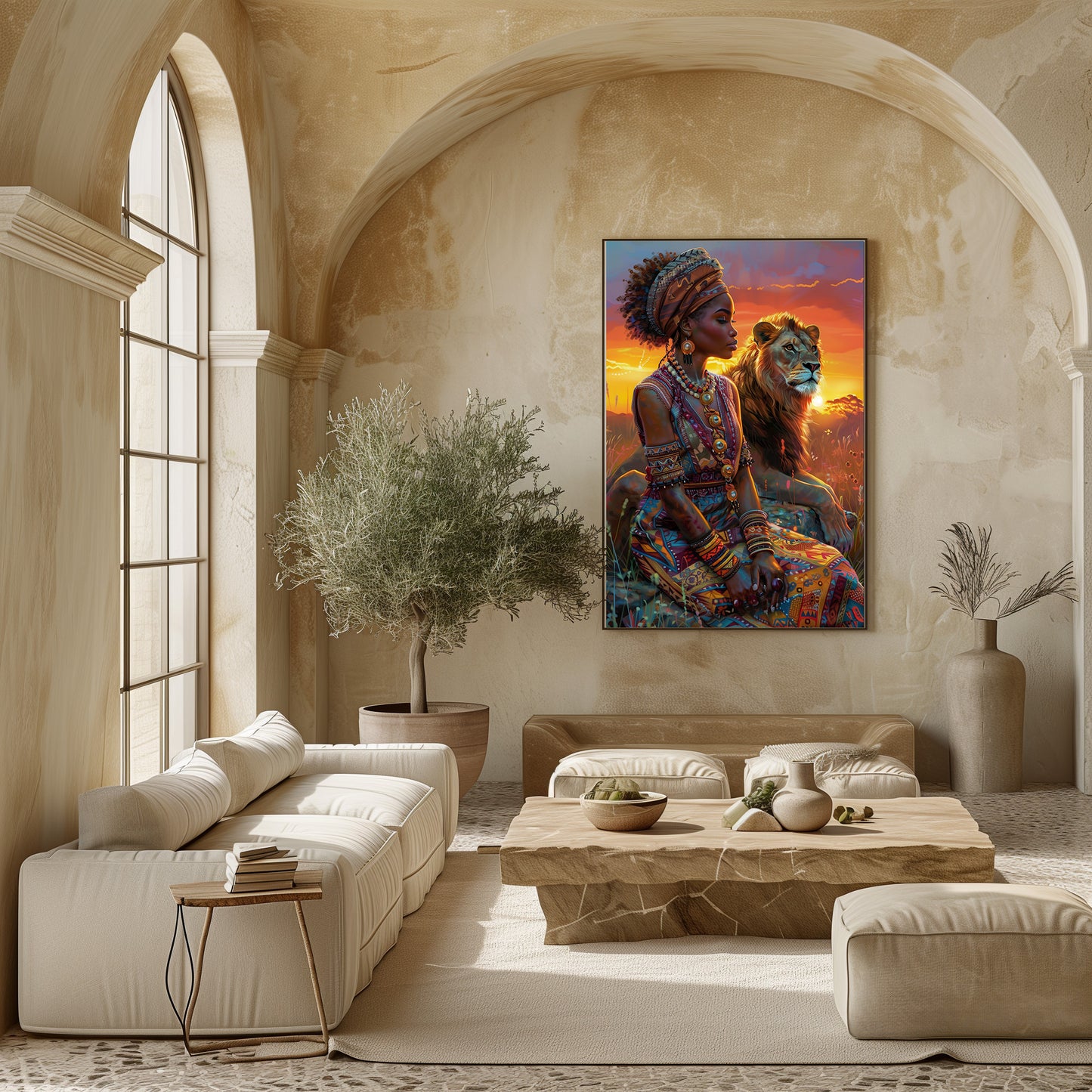 TABLEAU AFRICAIN LION