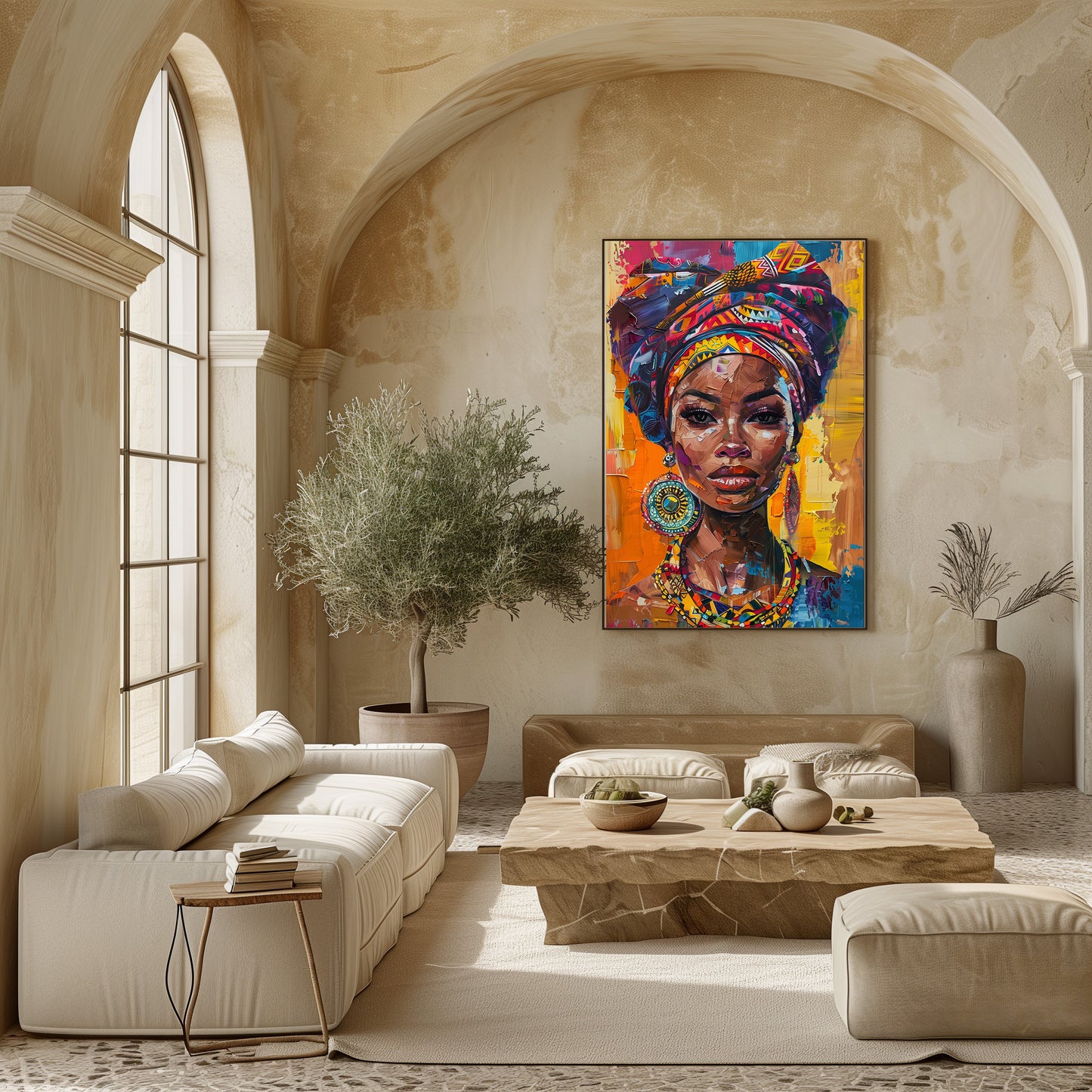 TABLEAU AFRICAINE COLORÉE