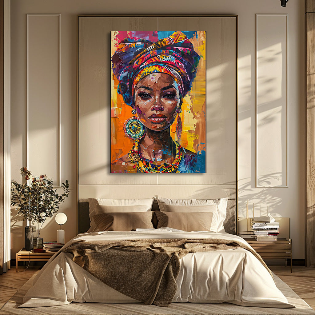 TABLEAU AFRICAINE COLORÉE