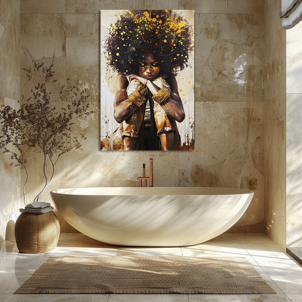 TABLEAU AFRICAIN DORÉ