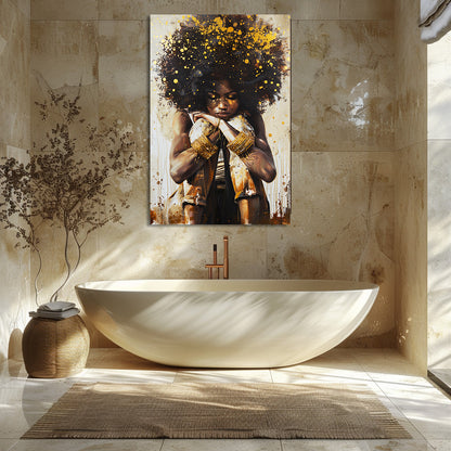 TABLEAU AFRICAIN DORÉ