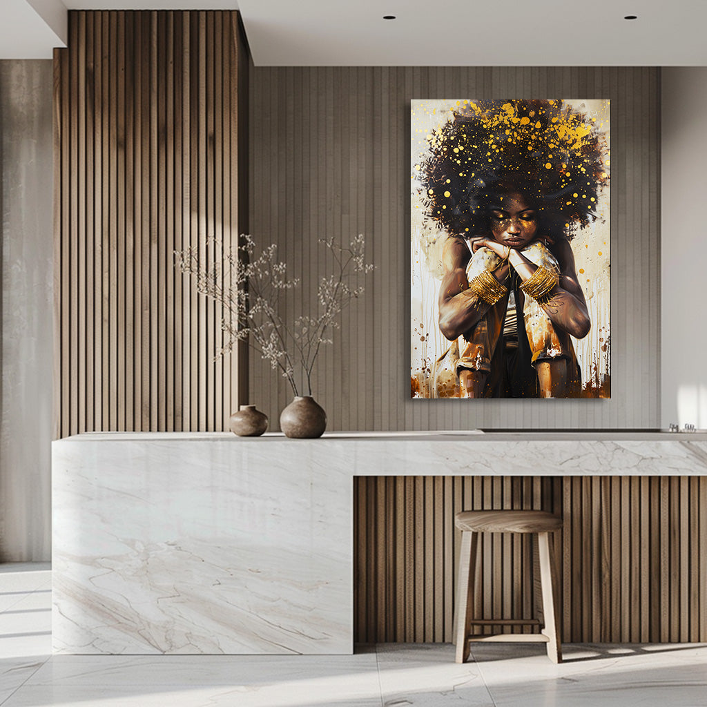 TABLEAU AFRICAIN DORÉ