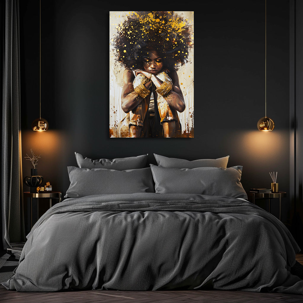 TABLEAU AFRICAIN DORÉ