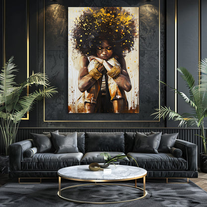 TABLEAU AFRICAIN DORÉ