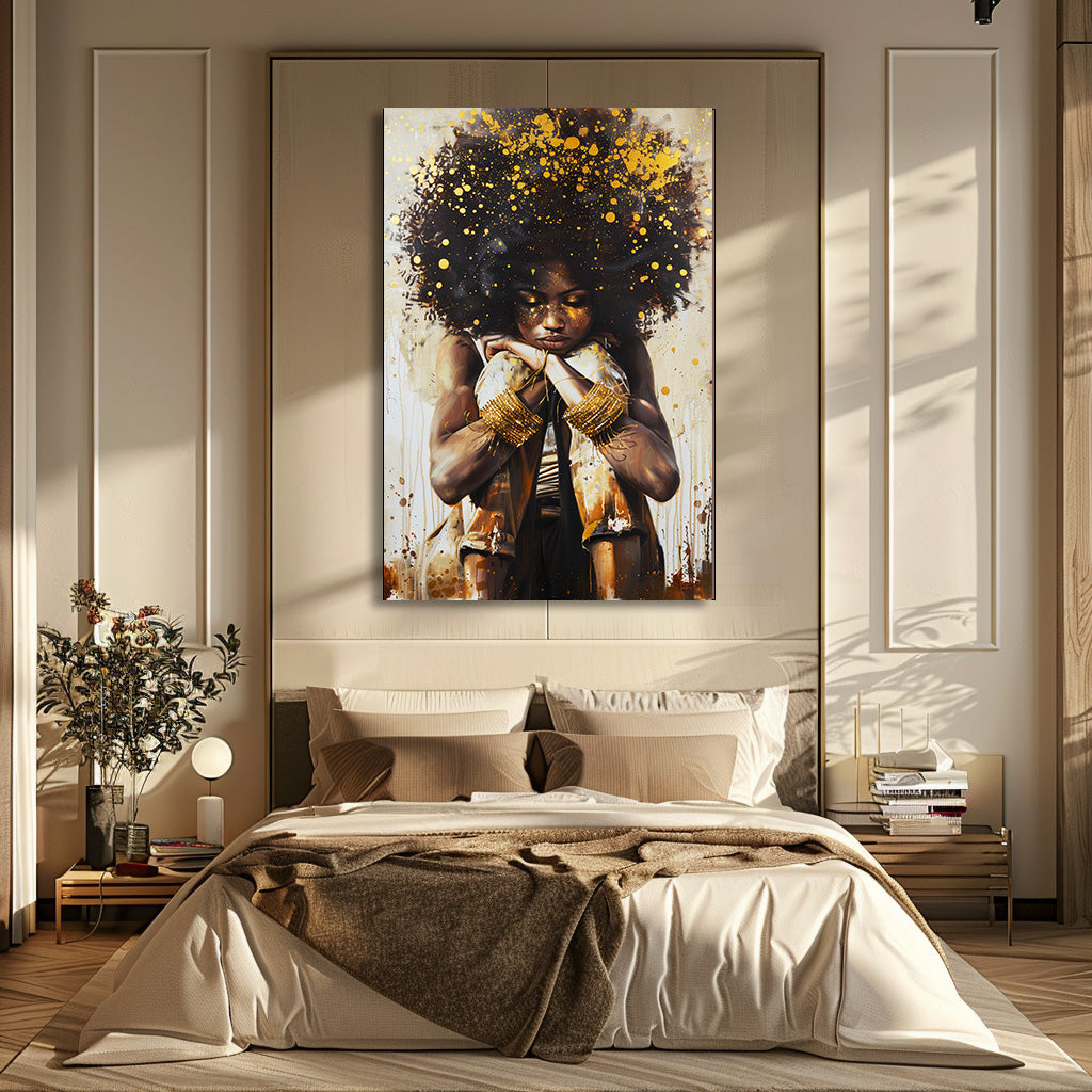 TABLEAU AFRICAIN DORÉ