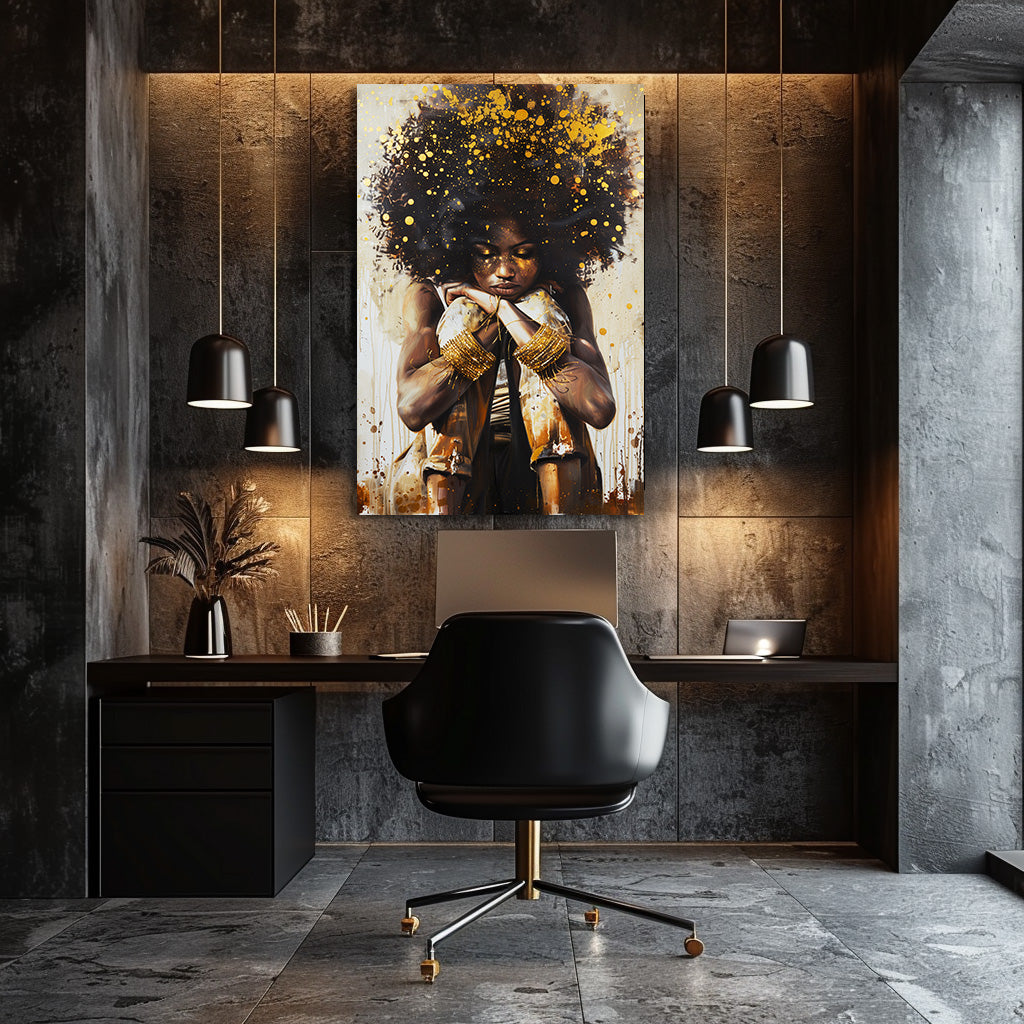 TABLEAU AFRICAIN DORÉ