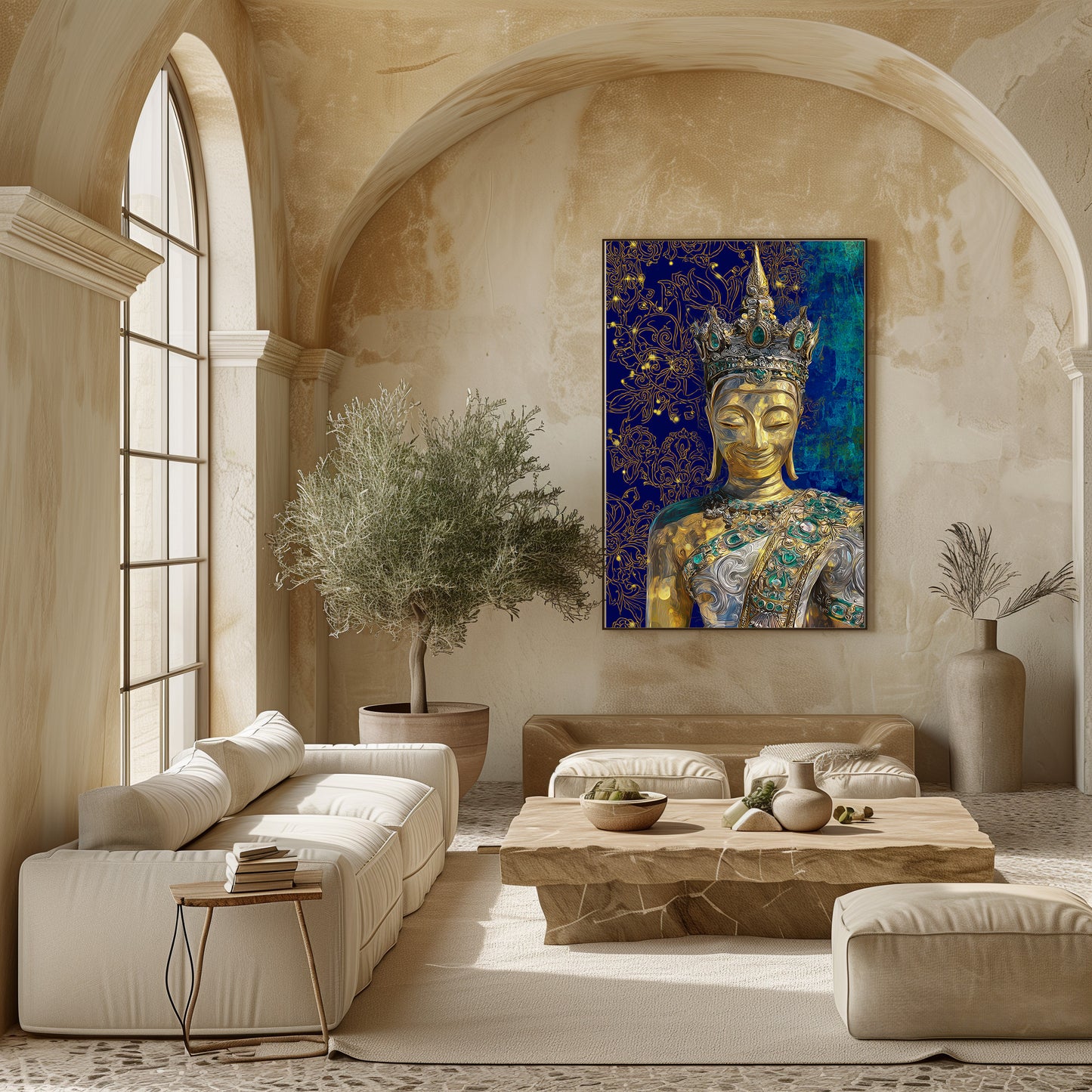 TABLEAU BOUDDHA ROYAL DORÉ