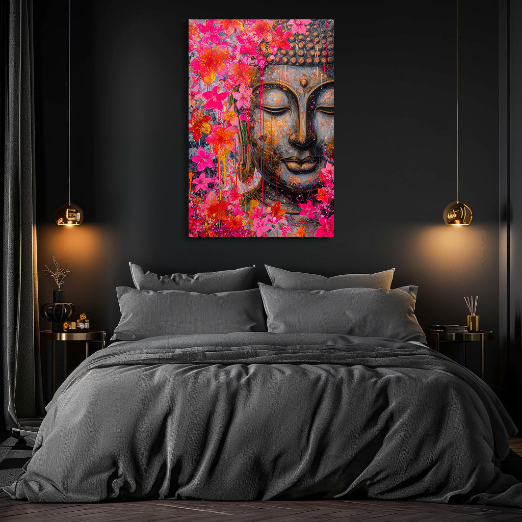 TABLEAU BOUDDHA FLORAL