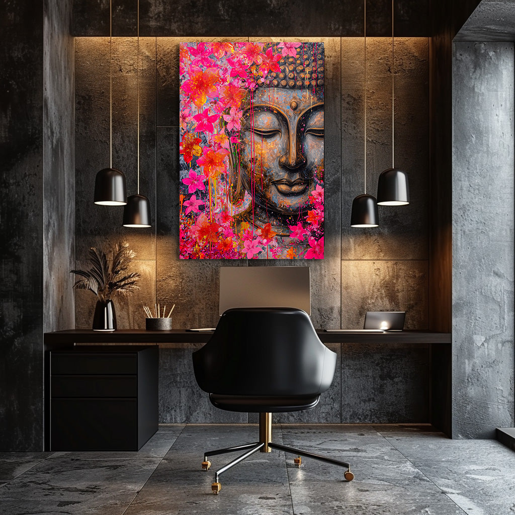 TABLEAU BOUDDHA FLORAL