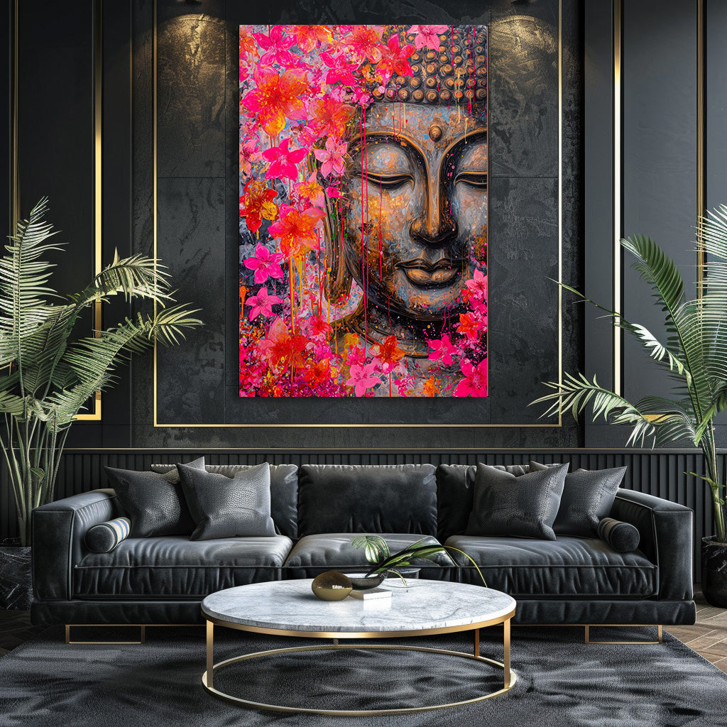 TABLEAU BOUDDHA FLORAL