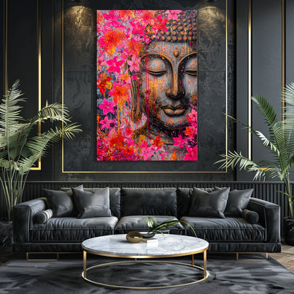 TABLEAU BOUDDHA FLORAL