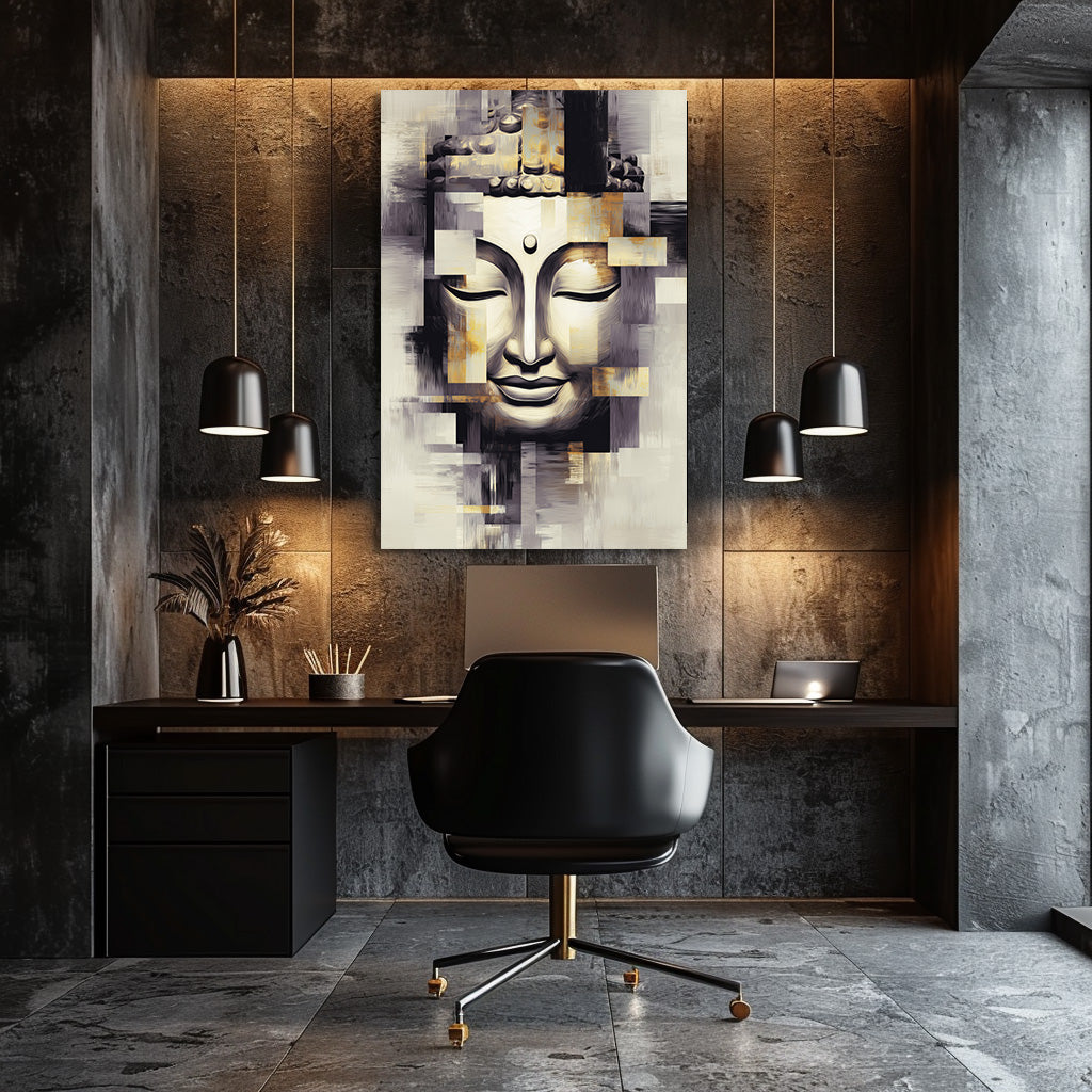 TABLEAU BOUDDHA GÉOMÉTRIQUE