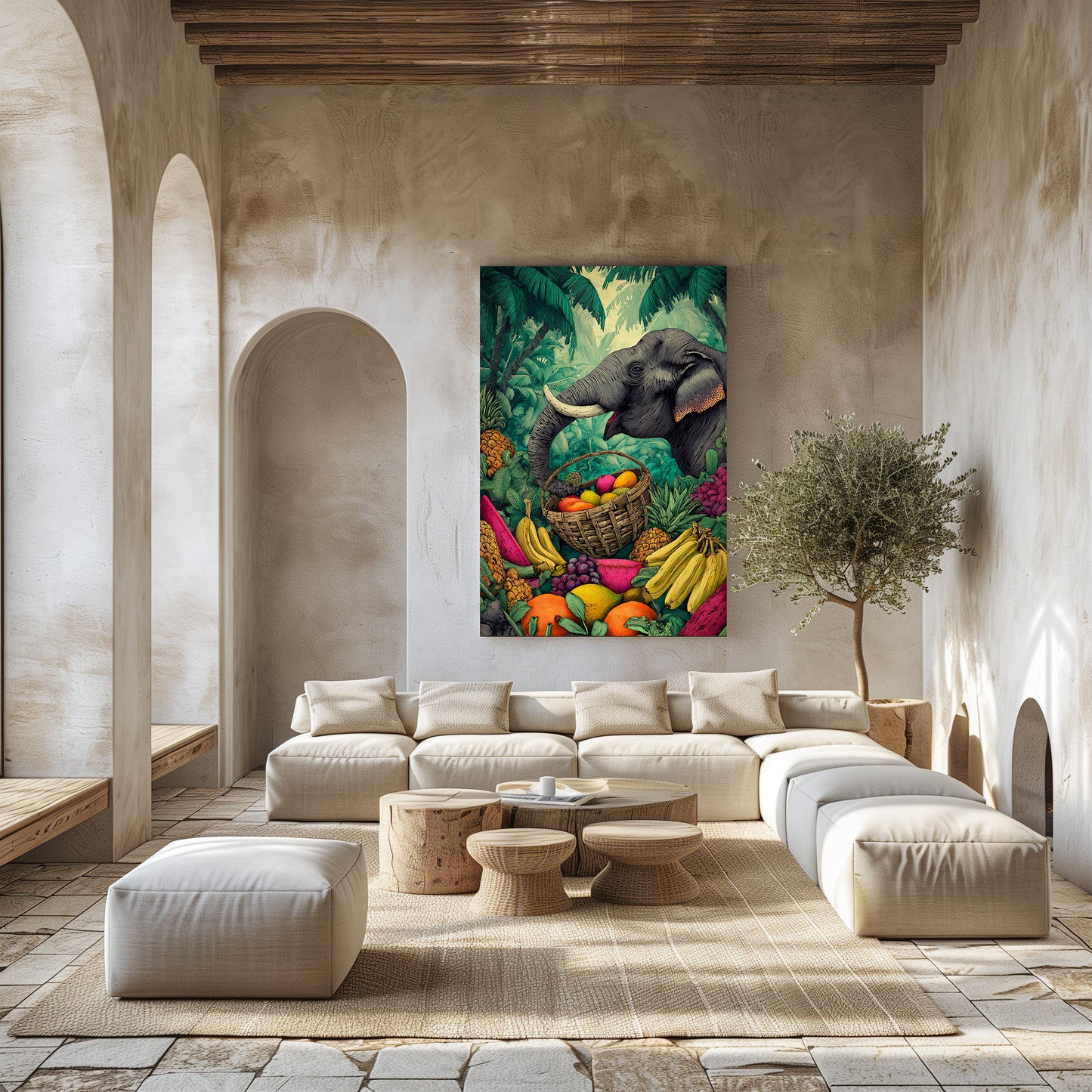 TABLEAU ÉLÉPHANT TROPICAL