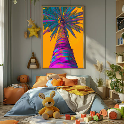 TABLEAU PALMIER COLORÉ