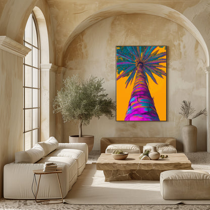 TABLEAU PALMIER COLORÉ