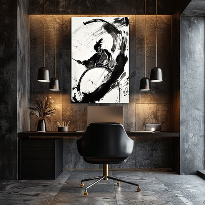 TABLEAU SAMURAÏ AQUARELLE