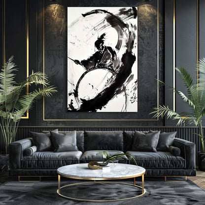 TABLEAU SAMURAÏ AQUARELLE