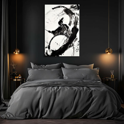 TABLEAU SAMURAÏ AQUARELLE