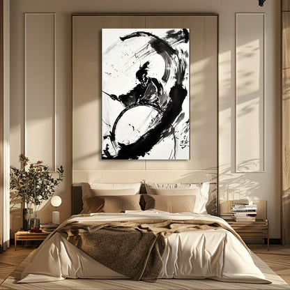 TABLEAU SAMURAÏ AQUARELLE