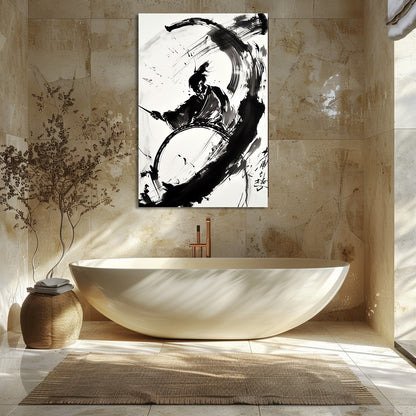 TABLEAU SAMURAÏ AQUARELLE